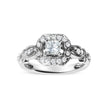 14K White Gold Diamond 3/4 Cttw Diamond Halo Style and Woven Shank Engagement Ring (G-H Color, VS2-SI1 Clarity) - Size 7 - Rings - Custom Crafting Alliance, LLC