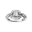 14K White Gold Diamond 3/4 Cttw Diamond Halo Style and Woven Shank Engagement Ring (G-H Color, VS2-SI1 Clarity) - Size 7 - Rings - Custom Crafting Alliance, LLC