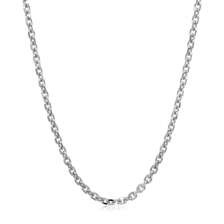 14k White Gold Diamond Cut Cable Link Chain (2.60 mm) - Necklaces - Custom Crafting Alliance, LLC