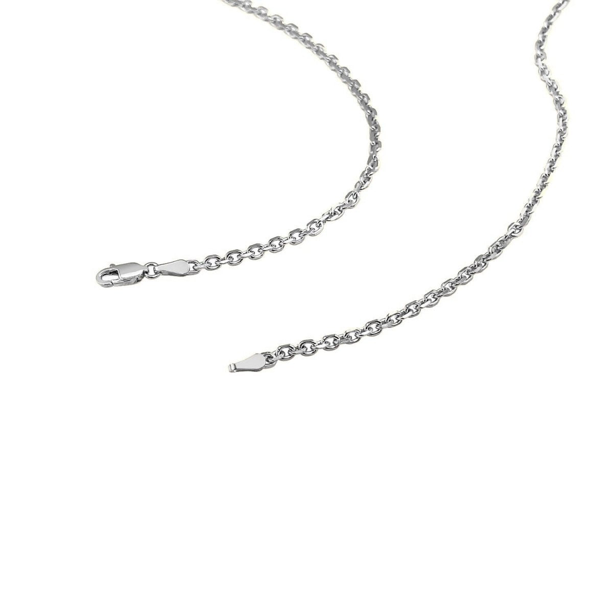 14k White Gold Diamond Cut Cable Link Chain (2.60 mm) - Necklaces - Custom Crafting Alliance, LLC
