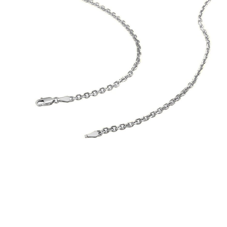 14k White Gold Diamond Cut Cable Link Chain (2.60 mm) - Necklaces - Custom Crafting Alliance, LLC