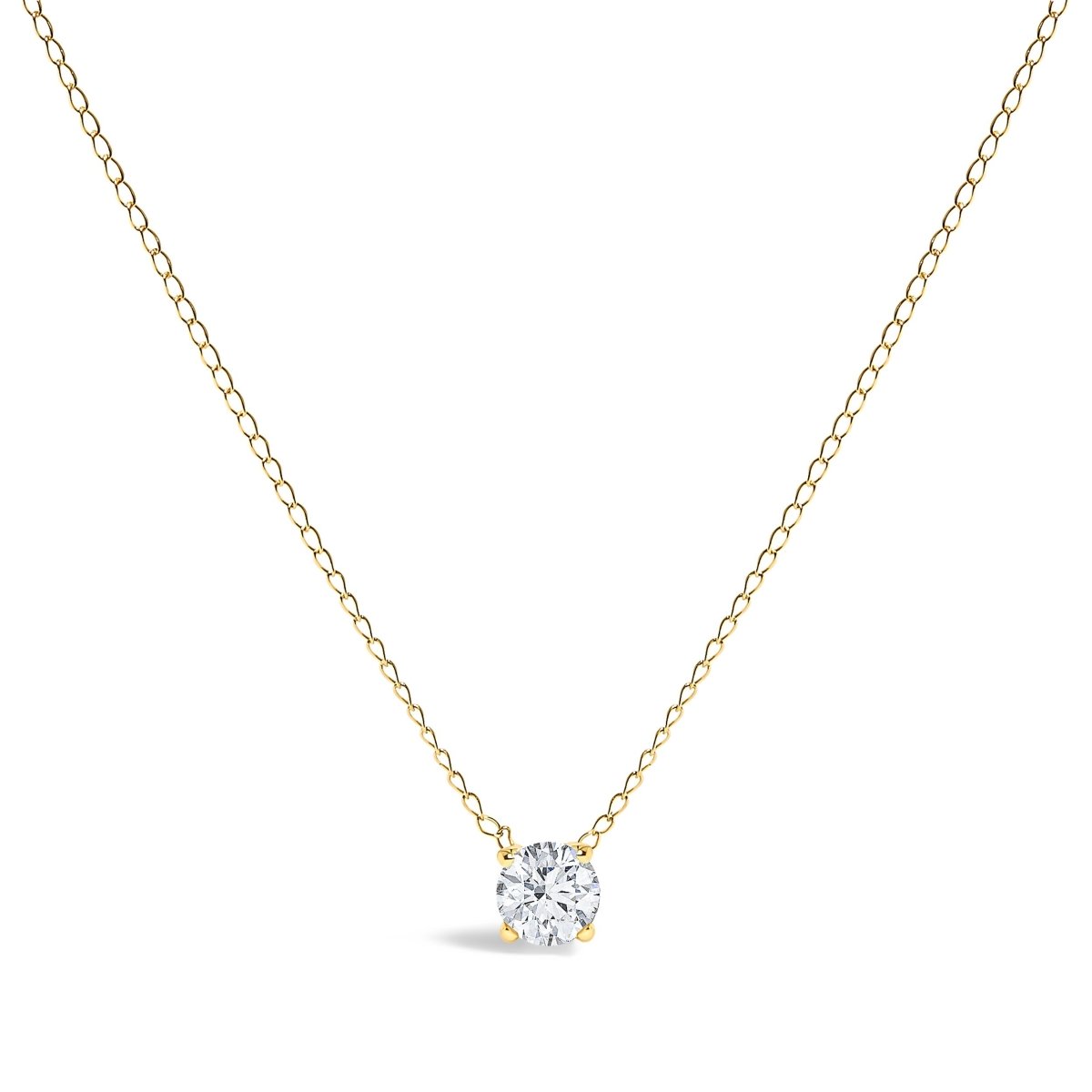14K White Gold Floating 1/2 Cttw Lab Grown Diamond Solitaire Pendant Necklace - 18