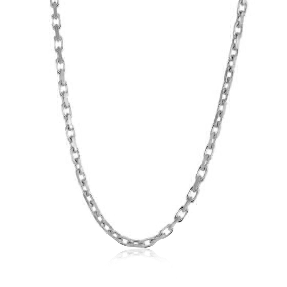 14k White Gold French Cable Link Chain (2.50 mm) - Necklaces - Custom Crafting Alliance, LLC