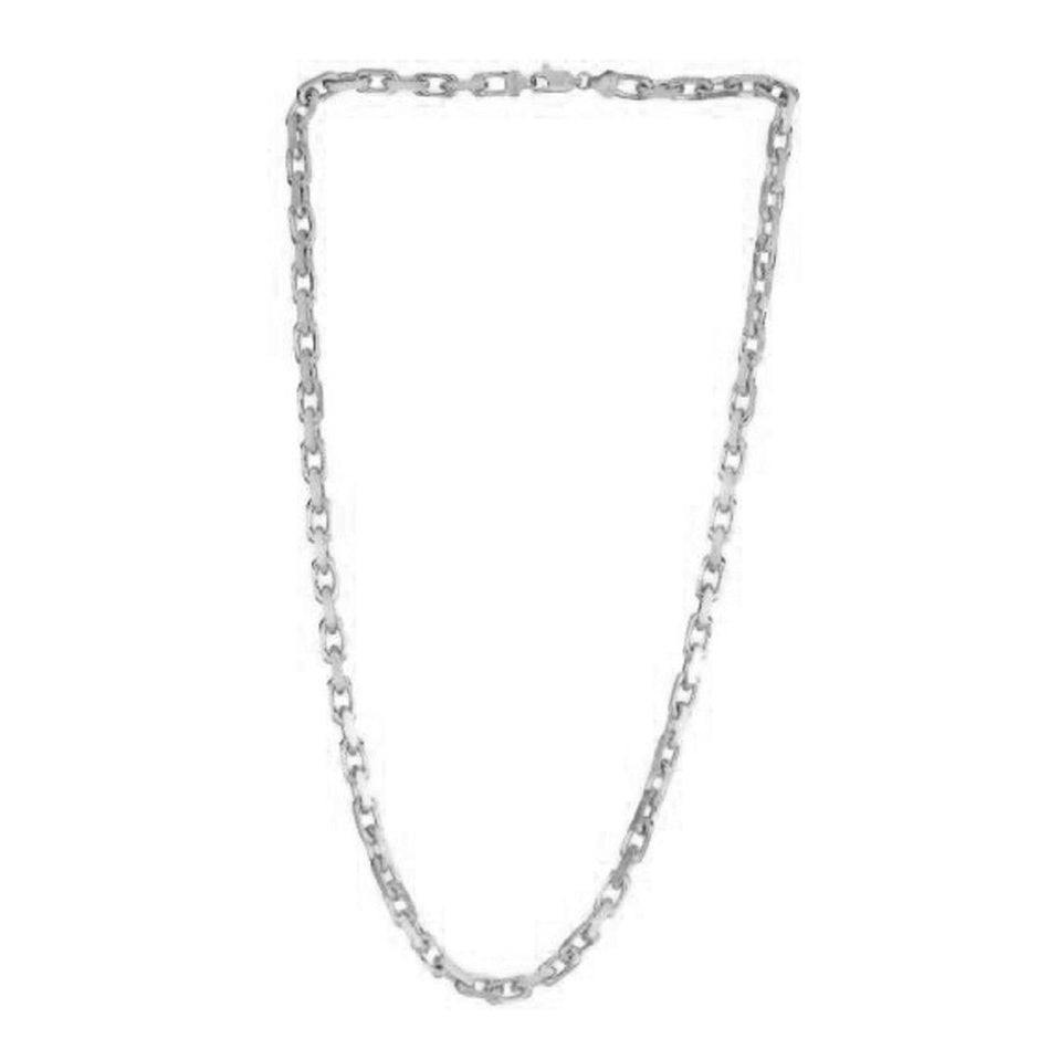 14k White Gold French Cable Link Chain (4.80 mm) - Necklaces - Custom Crafting Alliance, LLC