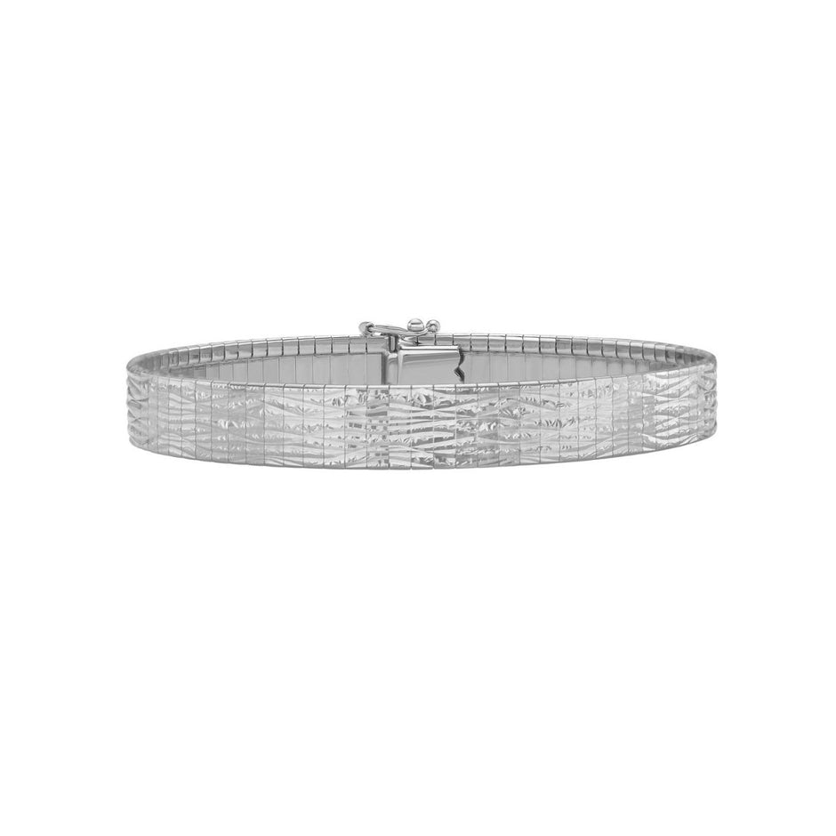 14k White Gold Glacier Bracelet (8.10 mm) - Bracelets - Custom Crafting Alliance, LLC