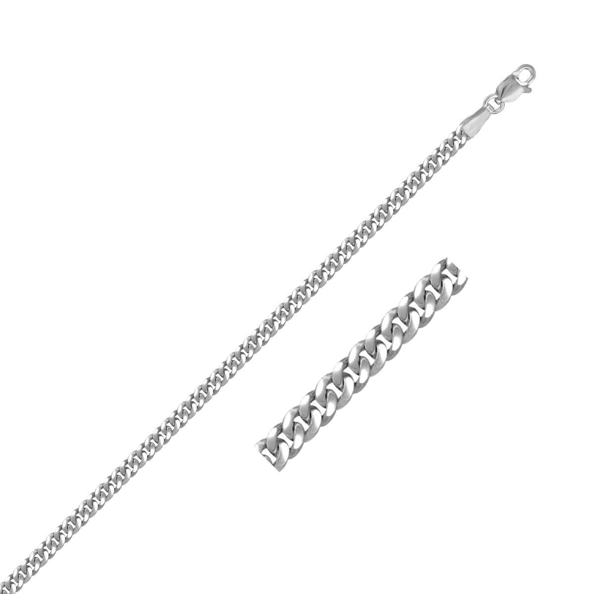 14K White Gold Gourmette Chain (2.80 mm) - Necklaces - Custom Crafting Alliance, LLC