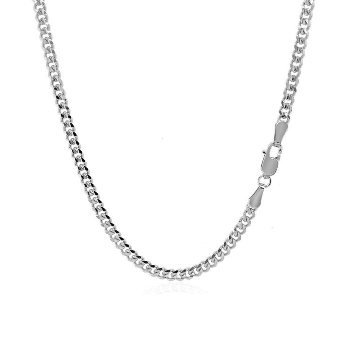 14K White Gold Gourmette Chain (2.80 mm) - Necklaces - Custom Crafting Alliance, LLC