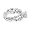14K White Gold Lab Grown Diamond 1.0 Cttw Vintage Style Engagement Ring and Band Set - Ring Size 5 - Rings - Custom Crafting Alliance, LLC