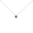 14K White Gold Red Ruby and 1/3 Cttw Diamond Halo Pendant Necklace - Necklaces - Custom Crafting Alliance, LLC