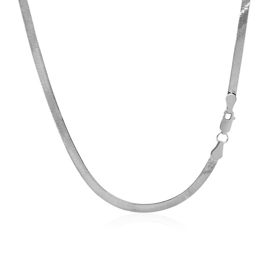 14k White Gold Super Flex Herringbone Chain (2.80 mm) - Necklaces - Custom Crafting Alliance, LLC