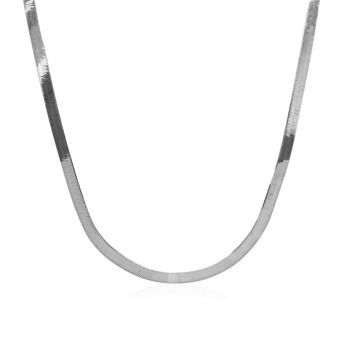 14k White Gold Super Flex Herringbone Chain (2.80 mm) - Necklaces - Custom Crafting Alliance, LLC