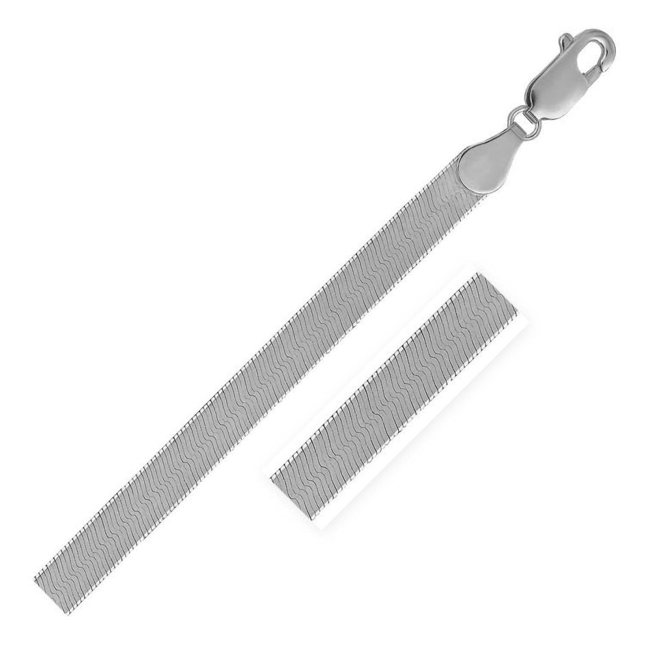 14k White Gold Super Flex Herringbone Chain (4.60 mm) - Necklaces - Custom Crafting Alliance, LLC