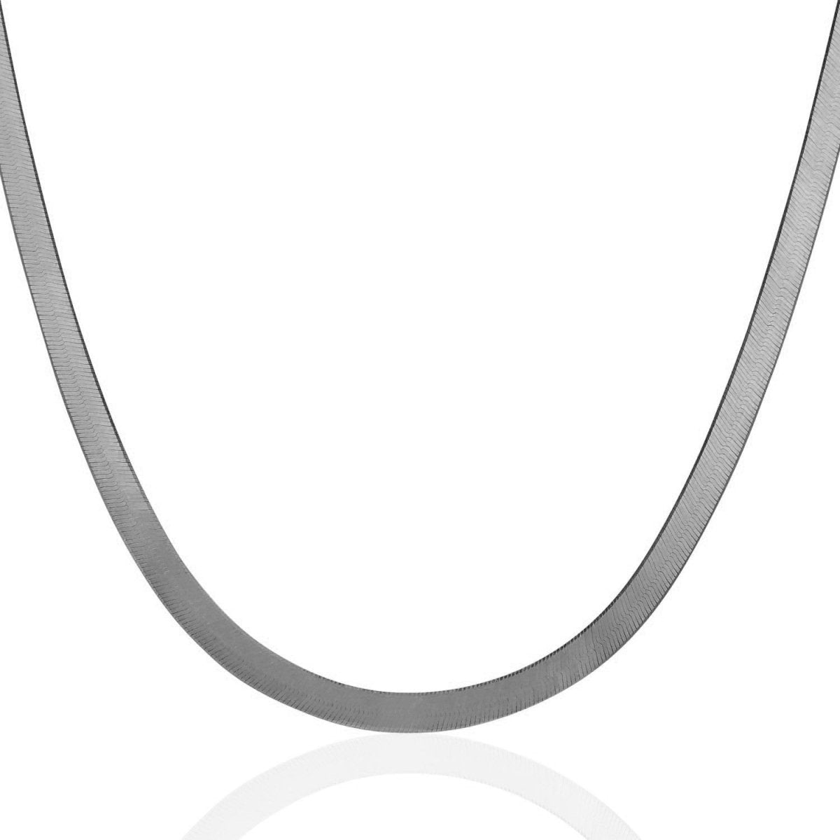 14k White Gold Super Flex Herringbone Chain (4.60 mm) - Necklaces - Custom Crafting Alliance, LLC