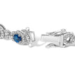 14K White Gold Vintage-Inspired Oval Blue Sapphire & Diamond Link Bracelet - Bracelets - Custom Crafting Alliance, LLC