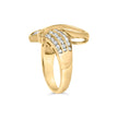 14K Yellow Gold 1 1/3 Cttw Channel Set Diamond Bypass Cocktail Ring (J-K Color, I1-I2 Clarity) - Ring Size 7 - Rings - Custom Crafting Alliance, LLC