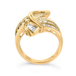 14K Yellow Gold 1 1/3 Cttw Channel Set Diamond Bypass Cocktail Ring (J-K Color, I1-I2 Clarity) - Ring Size 7 - Rings - Custom Crafting Alliance, LLC