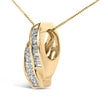 14k Yellow Gold 1 1/3 Cttw Princess and Baguette-cut Diamond Double Curved Pendant Necklace (H-I Color ,VS1-VS2 Clarity) - NO CHAIN INCLUDED - Necklaces - Custom Crafting Alliance, LLC