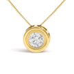 14K Yellow Gold 1 3/8 Cttw Bezel Set Round Diamond Solitaire Pendant Necklace - Necklaces - Custom Crafting Alliance, LLC