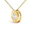 14K Yellow Gold 1 3/8 Cttw Bezel Set Round Diamond Solitaire Pendant Necklace - Necklaces - Custom Crafting Alliance, LLC