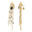 14K Yellow Gold 1.0 Cttw Diamond and Blue Sapphire Chandelier Earrings - Earrings - Custom Crafting Alliance, LLC