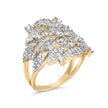 14K Yellow Gold 1.0 Cttw Diamond Geometric Stacked Open Cocktail Ring (I-J Color, I1-I2 Clarity) - Ring Size 7 - Rings - Custom Crafting Alliance, LLC