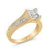 14K Yellow Gold 1.0 Cttw Princess Composite Diamond Engagement Ring (G-H Color, VS1-VS2 Clarity) - Size 7 - Rings - Custom Crafting Alliance, LLC