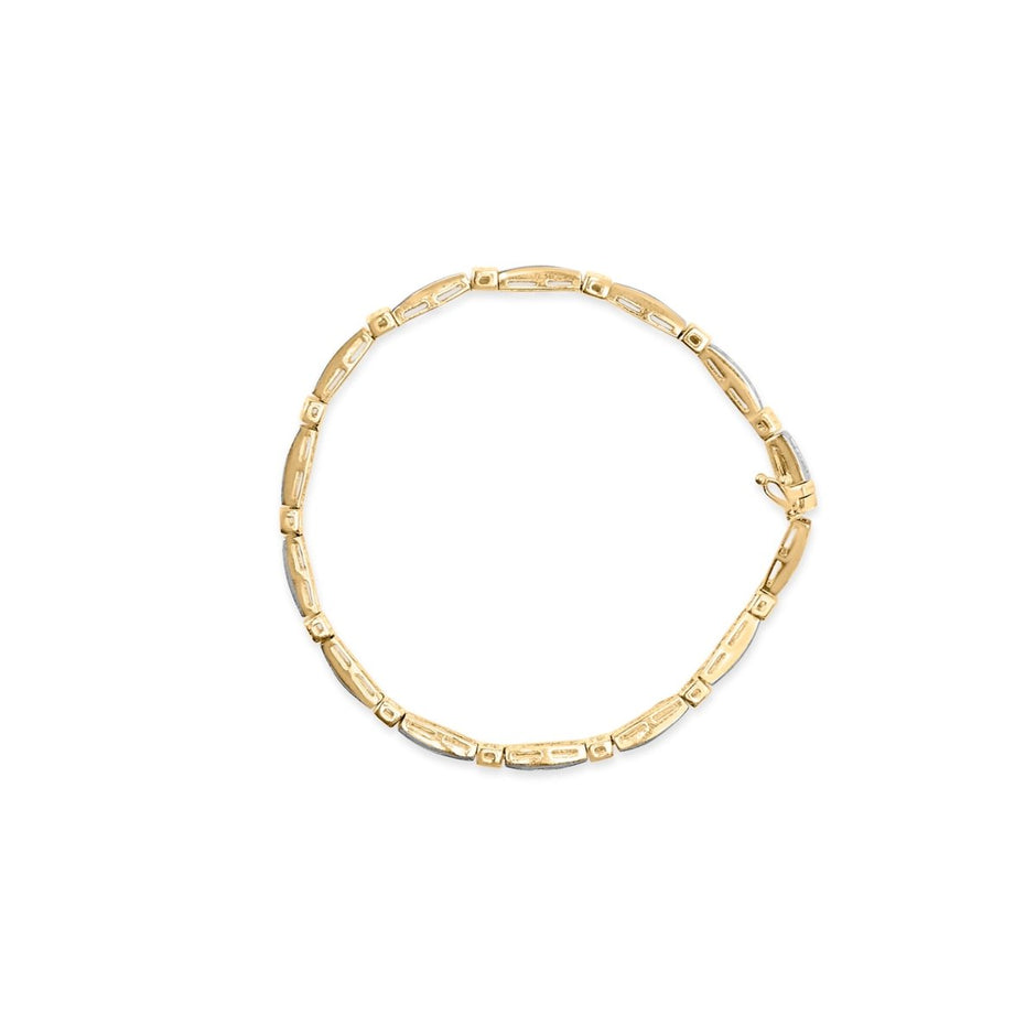 14K Yellow Gold 1.00 Cttw Baguette Diamond Channel Link Bracelet - Bracelets - Custom Crafting Alliance, LLC