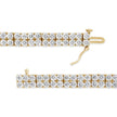 14K Yellow Gold 10.0 Cttw Diamond 2 Row Tennis Bracelet (L-M Color, I2-I3 Clarity) - Size 7.25 Inches - Bracelets - Custom Crafting Alliance, LLC
