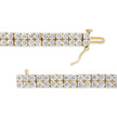 14K Yellow Gold 10.0 Cttw Diamond 2 Row Tennis Bracelet (L-M Color, I2-I3 Clarity) - Size 7.25 Inches - Bracelets - Custom Crafting Alliance, LLC