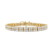 14K Yellow Gold 10.0 Cttw Diamond 2 Row Tennis Bracelet (L-M Color, I2-I3 Clarity) - Size 7.25 Inches - Bracelets - Custom Crafting Alliance, LLC