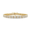 14K Yellow Gold 10.0 Cttw Diamond 2 Row Tennis Bracelet (L-M Color, I2-I3 Clarity) - Size 7.25 Inches - Bracelets - Custom Crafting Alliance, LLC