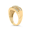 14K Yellow Gold 1.00 Cttw Diamond Cocktall Cluster 5 Stone Ring (H-I Color, SI1-I1 Clarity) - Ring Size 7 - Rings - Custom Crafting Alliance, LLC