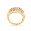 14K Yellow Gold 1.00 Cttw Diamond Cocktall Cluster 5 Stone Ring (H-I Color, SI1-I1 Clarity) - Ring Size 7 - Rings - Custom Crafting Alliance, LLC