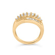 14K Yellow Gold 1.00 Cttw Diamond Cocktall Cluster 5 Stone Ring (H-I Color, SI1-I1 Clarity) - Ring Size 7 - Rings - Custom Crafting Alliance, LLC