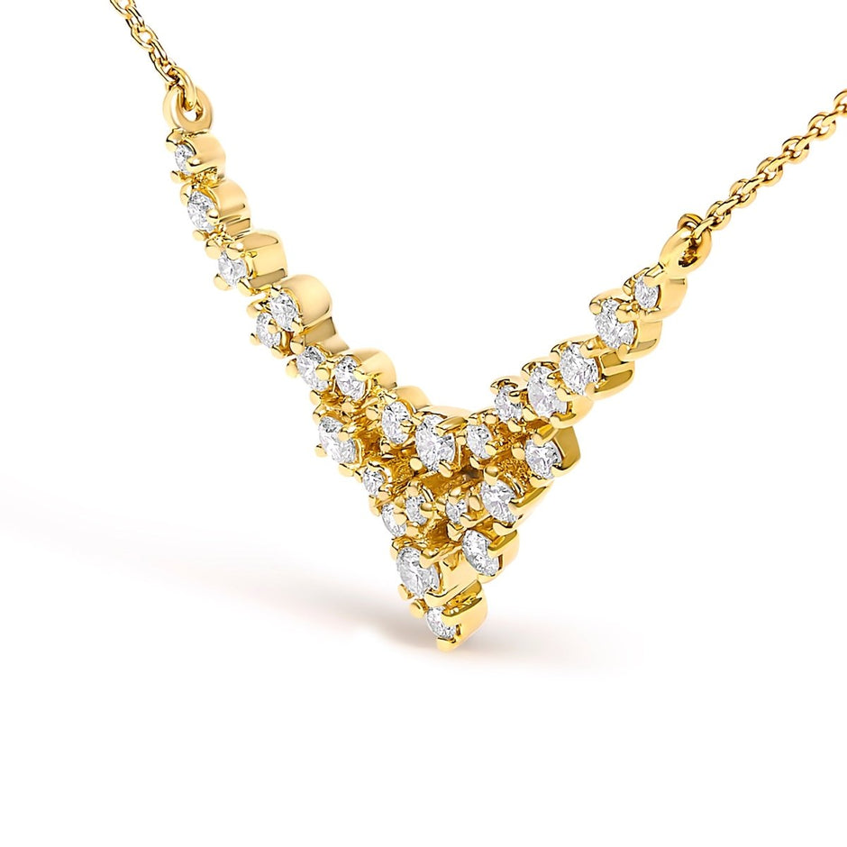 14K Yellow Gold 1/2 Cttw Diamond Scattered 