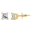 14K Yellow Gold 1/2 Cttw Princess Cut Diamond Solitaire Stud Earrings with Screwbacks (I-J Color, SI2-I1 Clarity) - Earrings - Custom Crafting Alliance, LLC