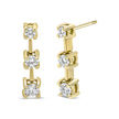14K Yellow Gold 1/2 Cttw Round Diamond 3 Stone Graduated Linear Drop Past, Present and Future Stud Earrings (H-I Color, SI1-SI2 Clarity) - Earrings - Custom Crafting Alliance, LLC