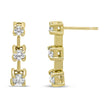 14K Yellow Gold 1/2 Cttw Round Diamond 3 Stone Graduated Linear Drop Past, Present and Future Stud Earrings (H-I Color, SI1-SI2 Clarity) - Earrings - Custom Crafting Alliance, LLC