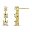 14K Yellow Gold 1/2 Cttw Round Diamond 3 Stone Graduated Linear Drop Past, Present and Future Stud Earrings (H-I Color, SI1-SI2 Clarity) - Earrings - Custom Crafting Alliance, LLC