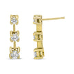 14K Yellow Gold 1/2 Cttw Round Diamond 3 Stone Graduated Linear Drop Past, Present and Future Stud Earrings (H-I Color, SI1-SI2 Clarity) - Earrings - Custom Crafting Alliance, LLC