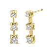 14K Yellow Gold 1/2 Cttw Round Diamond 3 Stone Graduated Linear Drop Past, Present and Future Stud Earrings (H-I Color, SI1-SI2 Clarity) - Earrings - Custom Crafting Alliance, LLC