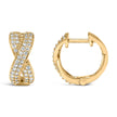 14K Yellow Gold 1/3 Cttw Diamond Criss Cross Huggie Hoop Earrings (G-H Color, SI2-I1 Clarity) - Earrings - Custom Crafting Alliance, LLC