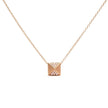 14K Yellow Gold 1/4 Cttw Diamond Matte Finished Pyramid Pendant Necklace (G-H Color, SI1-SI2 Clarity) - 18 Inches - Necklaces - Custom Crafting Alliance, LLC