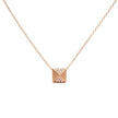 14K Yellow Gold 1/4 Cttw Diamond Matte Finished Pyramid Pendant Necklace (G-H Color, SI1-SI2 Clarity) - 18 Inches - Necklaces - Custom Crafting Alliance, LLC