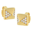 14K Yellow Gold 1/4 Cttw Diamond Pyramid Stud Earring (G-H Color, SI1-SI2 Clarity) - Earrings - Custom Crafting Alliance, LLC