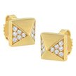 14K Yellow Gold 1/4 Cttw Diamond Pyramid Stud Earring (G-H Color, SI1-SI2 Clarity) - Earrings - Custom Crafting Alliance, LLC