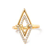 14K Yellow Gold 1/5 Cttw Diamond Double Triangle Ring (G-H Color, SI1-SI2 Clarity) - Size 7 - Rings - Custom Crafting Alliance, LLC