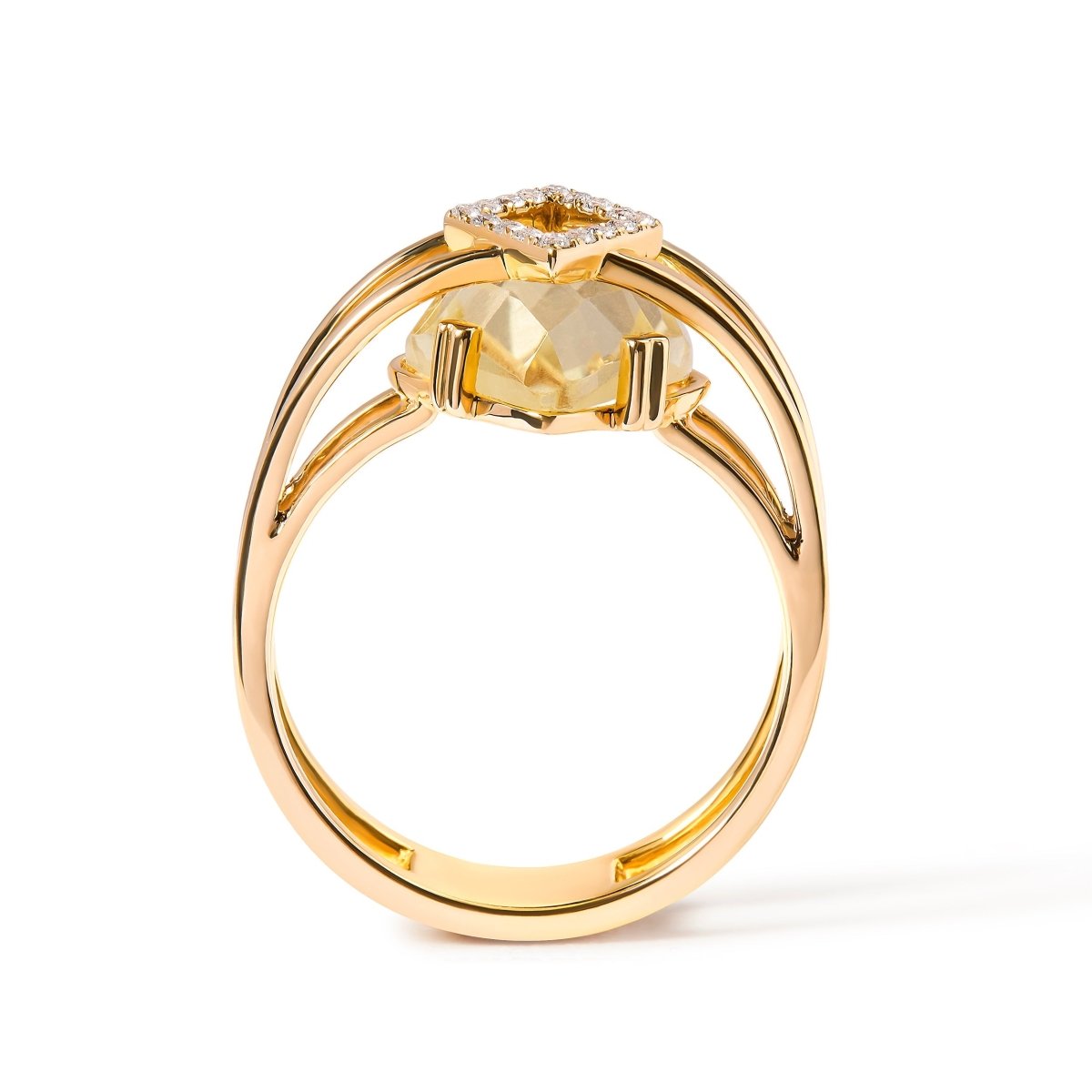 14K Yellow Gold 15x15 MM Marquise Cut Yellow Topaz and Diamond Accent Statement Cocktail Ring (G-H Color, SI1-SI2 Clarity) - Rings - Custom Crafting Alliance, LLC