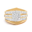 14K Yellow Gold 2-1/3 Cttw Diamond Cluster Channel Set Chevron Shaped Engagement Ring (H-I Color, SI1-SI2 Clarity) - Ring Size 7 - Rings - Custom Crafting Alliance, LLC