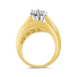 14K Yellow Gold 2-1/3 Cttw Diamond Cluster Channel Set Chevron Shaped Engagement Ring (H-I Color, SI1-SI2 Clarity) - Ring Size 7 - Rings - Custom Crafting Alliance, LLC